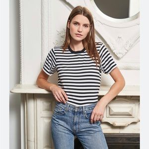 La Ligne Seberg Tee - Black & White Stripe XS